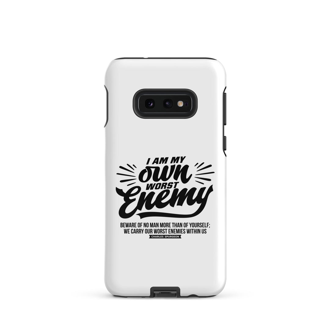 Christian Phone Case Worst Enemy White for Samsung® Samsung® Phone Cases Glossy Samsung Galaxy S10e 