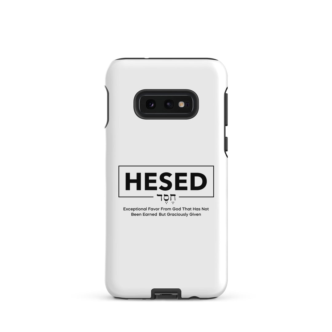 Christian Phone Case Hesed Hebrew Exceptional Favor White for Samsung® Samsung® Phone Cases Glossy Samsung Galaxy S10e 