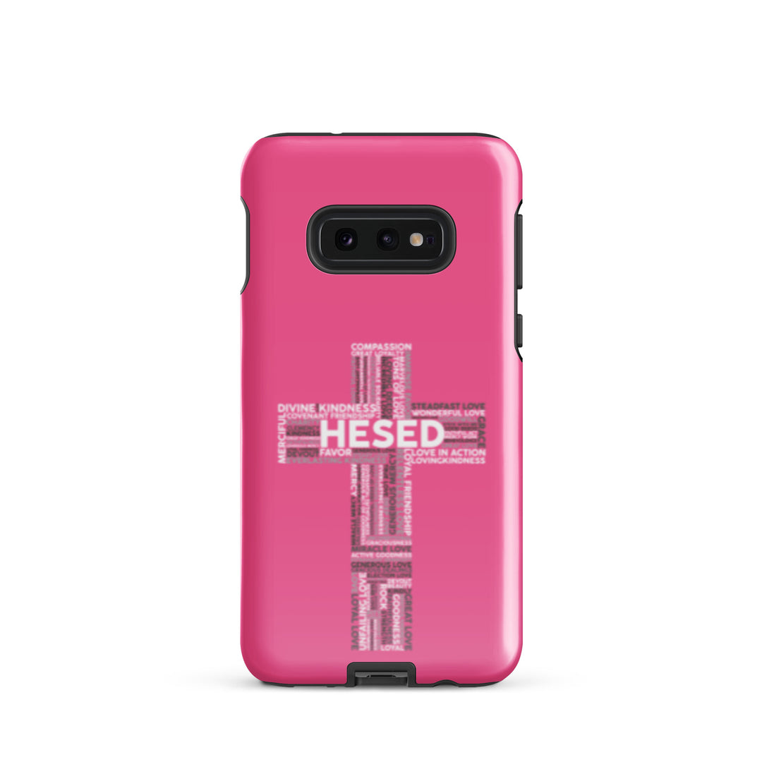 Christian Phone Case Hesed Cross Pink for Samsung® Samsung® Phone Cases Glossy Samsung Galaxy S10e 