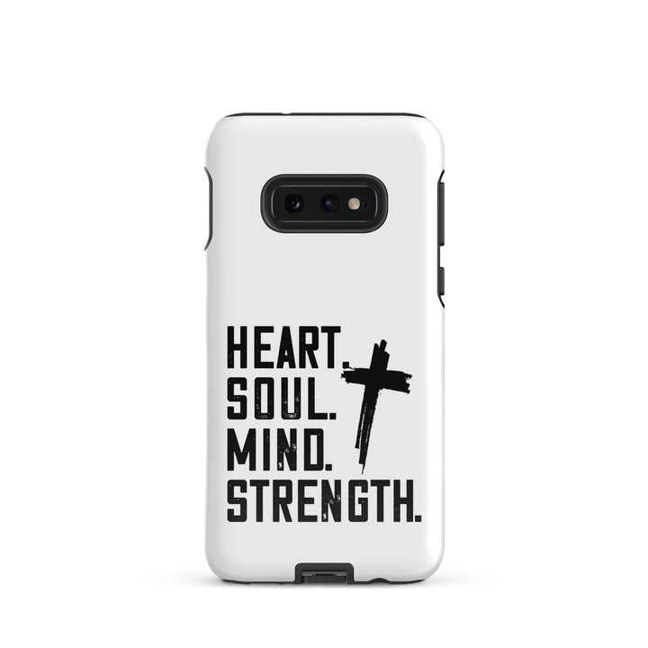 Christian Phone Case Heart Soul Mind Strength White for Samsung® Samsung® Phone Cases Glossy Samsung Galaxy S10e 