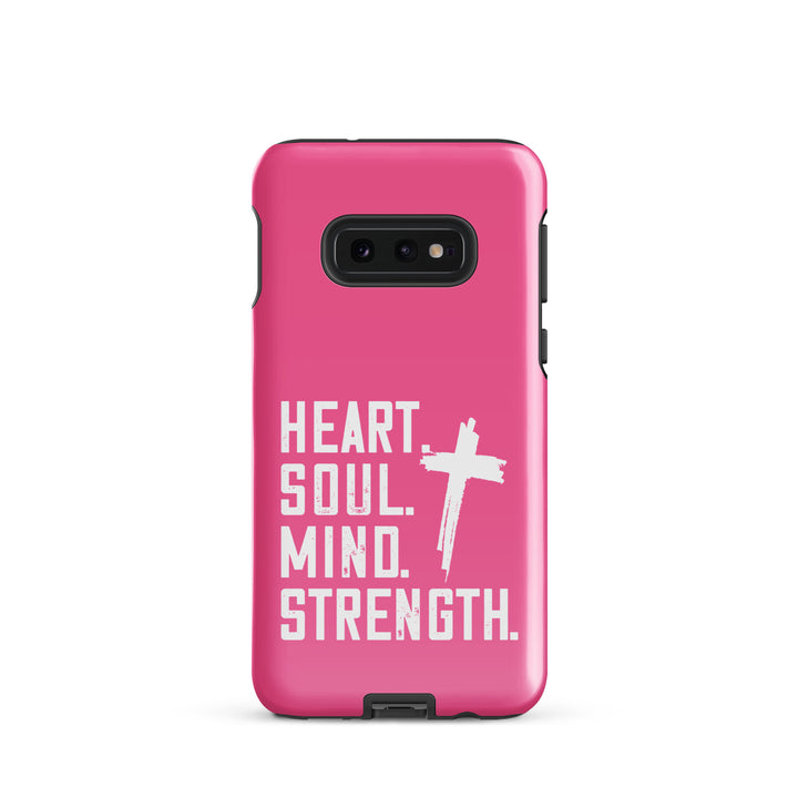 Christian Phone Case Heart Soul Mind Strength Pink for Samsung® Samsung® Phone Cases Glossy Samsung Galaxy S10e 