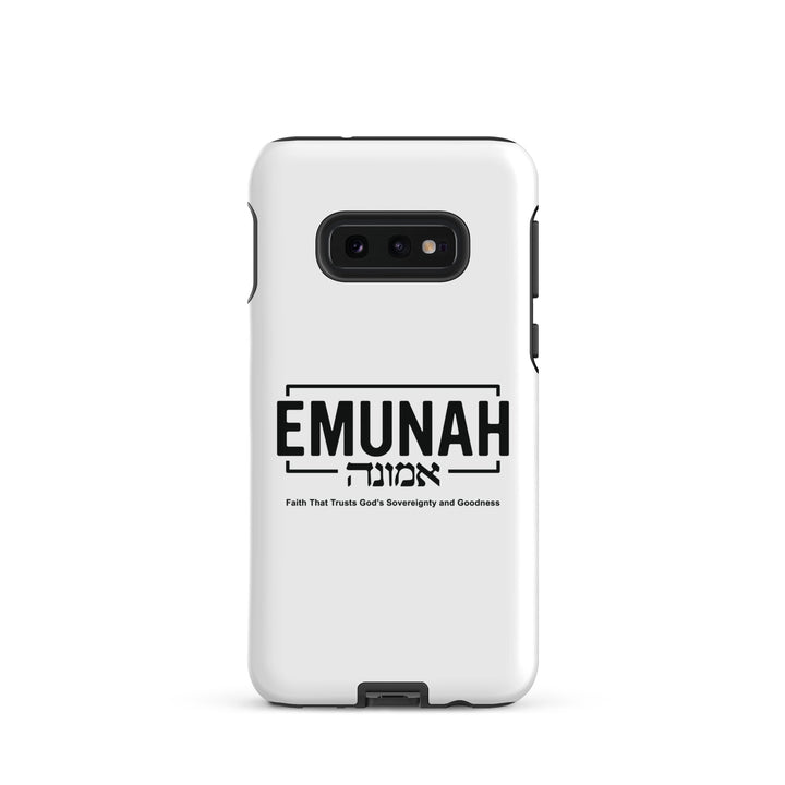 Christian Phone Case Emunah Faith That Trusts White for Samsung® Samsung® Phone Cases Glossy Samsung Galaxy S10e 