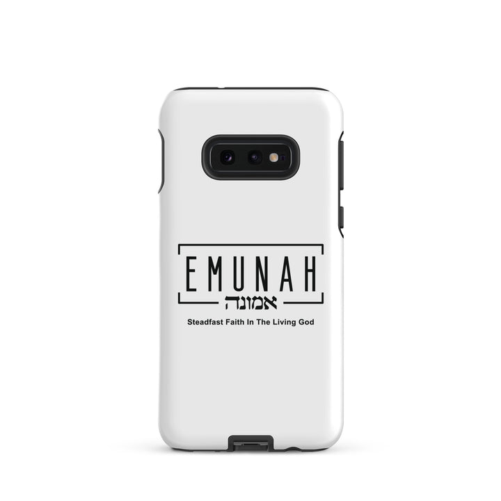 Christian Phone Case Emunah Steadfast Faith White for Samsung® Samsung® Phone Cases Glossy Samsung Galaxy S10e 