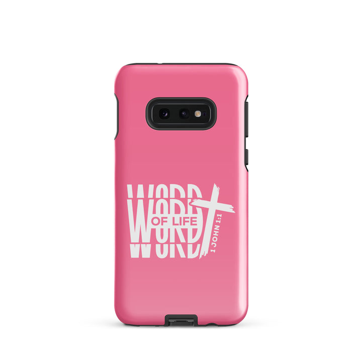 Christian Phone Case Word of Life Cross Pink for Samsung® Samsung® Phone Cases Glossy Samsung Galaxy S10e 