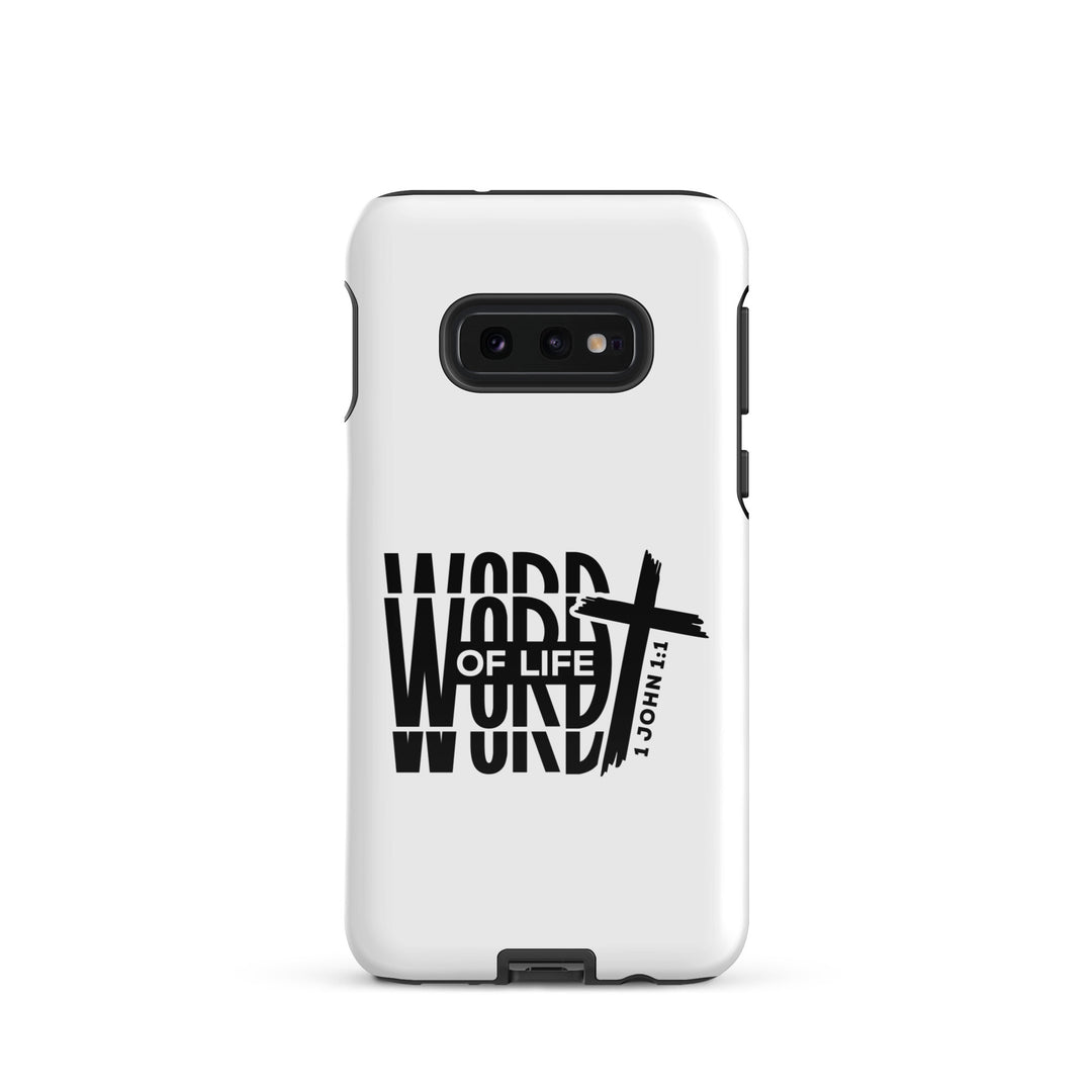 Christian Phone Case Word of Life Cross White for Samsung® Samsung® Phone Cases Glossy Samsung Galaxy S10e 