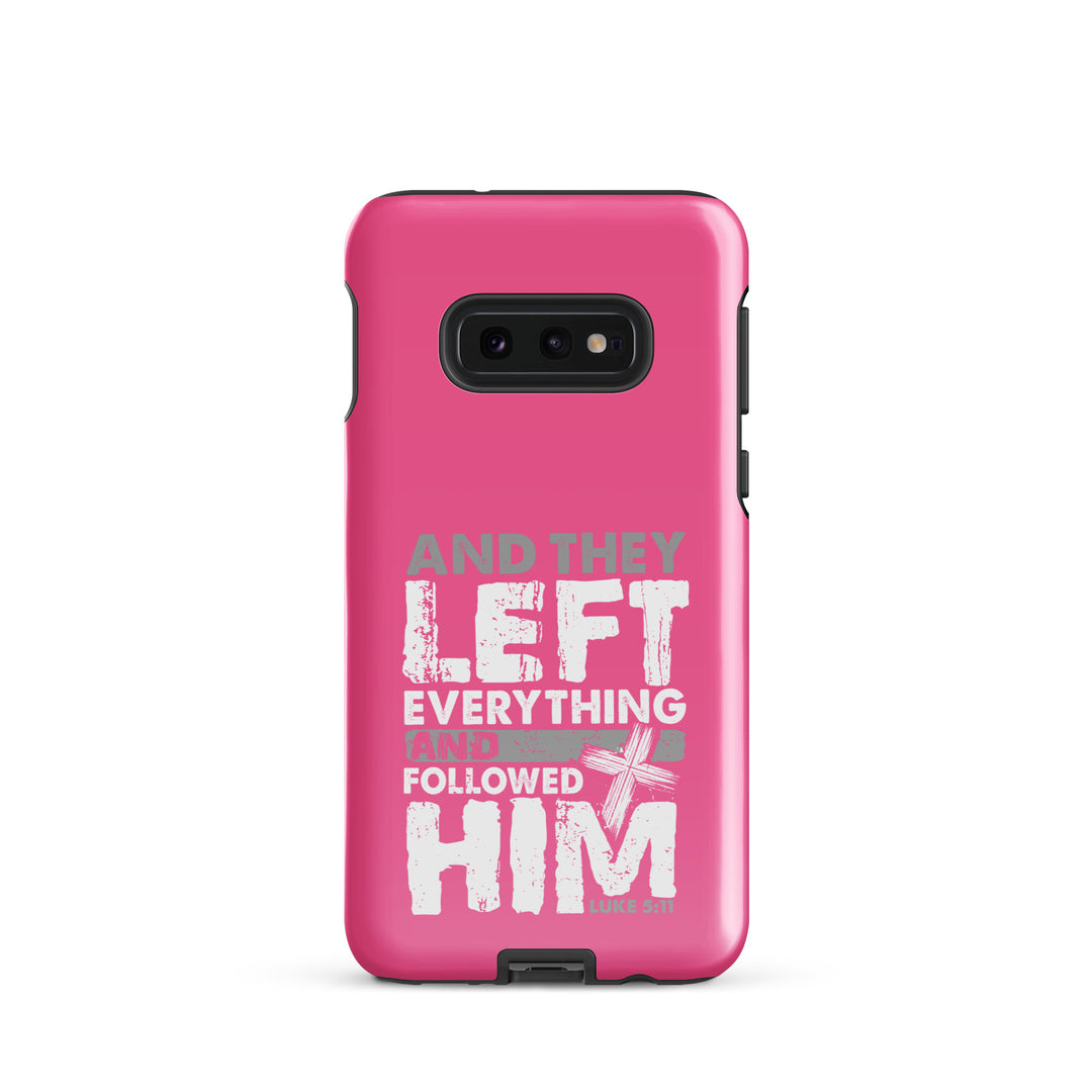 Christian Phone Case Left Everything Cross Pink for Samsung® Samsung® Phone Cases Glossy Samsung Galaxy S10e 