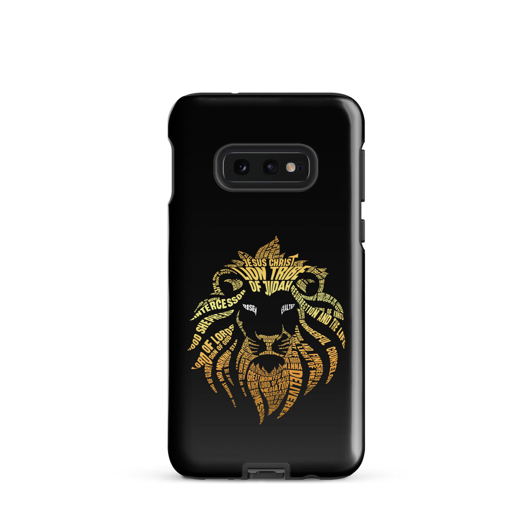 Christian Phone Case Lion Word Cloud Black for Samsung® Samsung® Phone Cases Glossy Samsung Galaxy S10e 