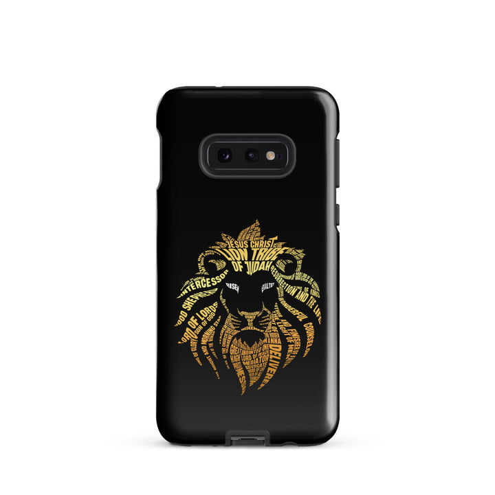 Christian Phone Case Lion Word Cloud Black for Samsung® Samsung® Phone Cases Glossy Samsung Galaxy S10e 