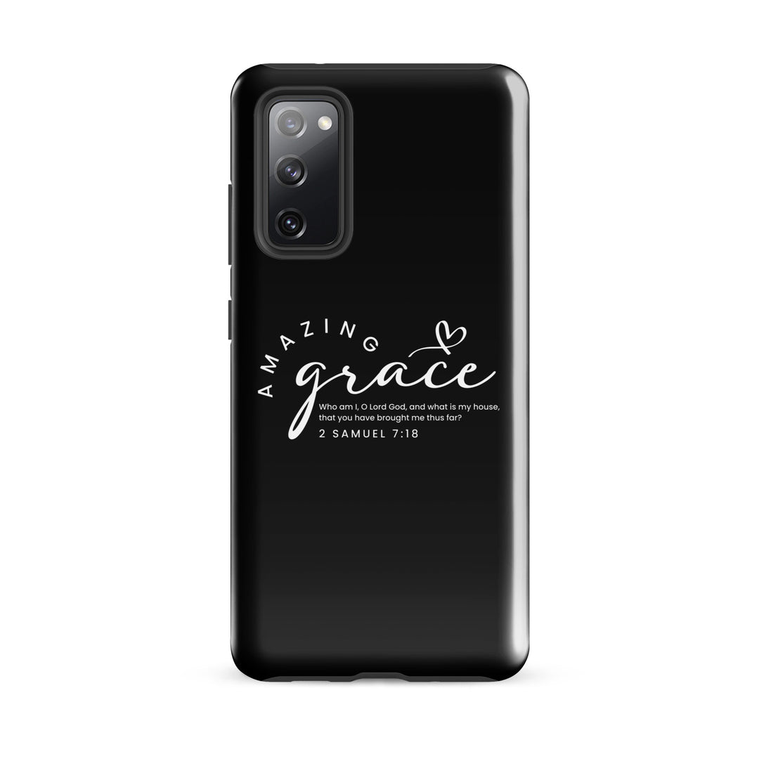 Christian Phone Case Amazing Grace Heart Black for Samsung® Samsung® Phone Cases Glossy Samsung Galaxy S20 FE 