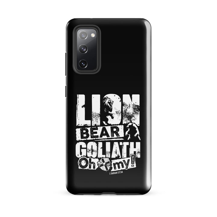 Christian Phone Case Lion Bear Goliath Black for Samsung® Samsung® Phone Cases Glossy Samsung Galaxy S20 FE 