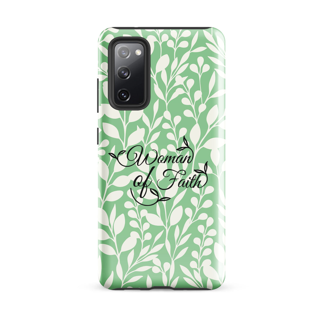 Christian Phone Case Woman of Faith Green for Samsung® Samsung® Phone Cases Glossy Samsung Galaxy S20 FE 