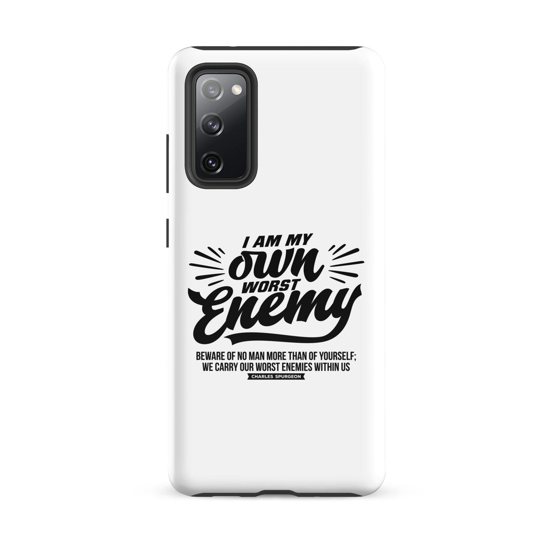 Christian Phone Case Worst Enemy White for Samsung® Samsung® Phone Cases Glossy Samsung Galaxy S20 FE 