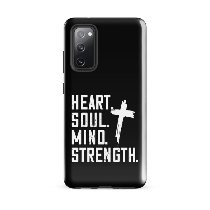 Christian Phone Case Heart Soul Mind Strength Black  for Samsung® Samsung® Phone Cases Glossy Samsung Galaxy S20 FE 