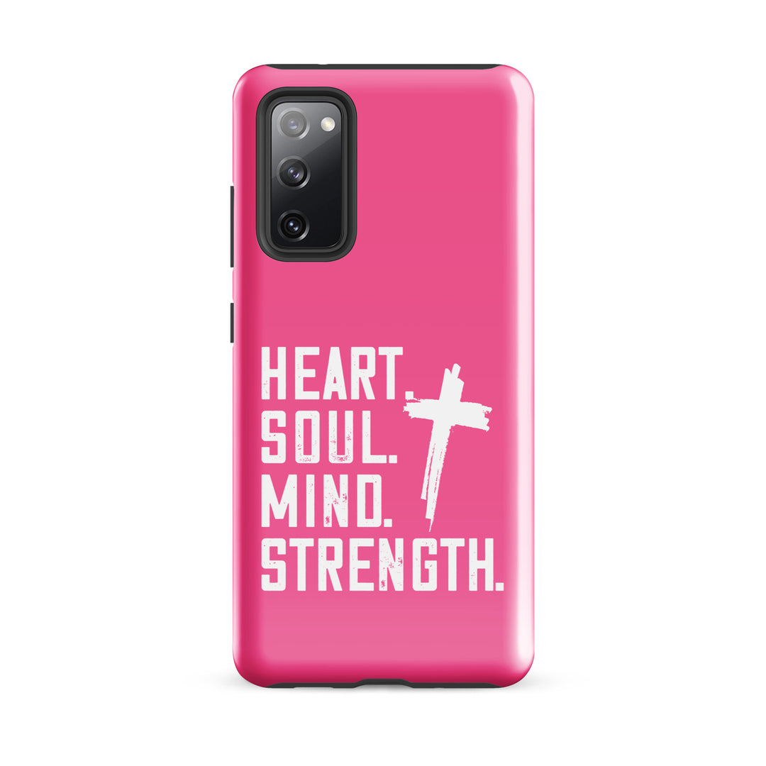 Christian Phone Case Heart Soul Mind Strength Pink for Samsung® Samsung® Phone Cases Glossy Samsung Galaxy S20 FE 