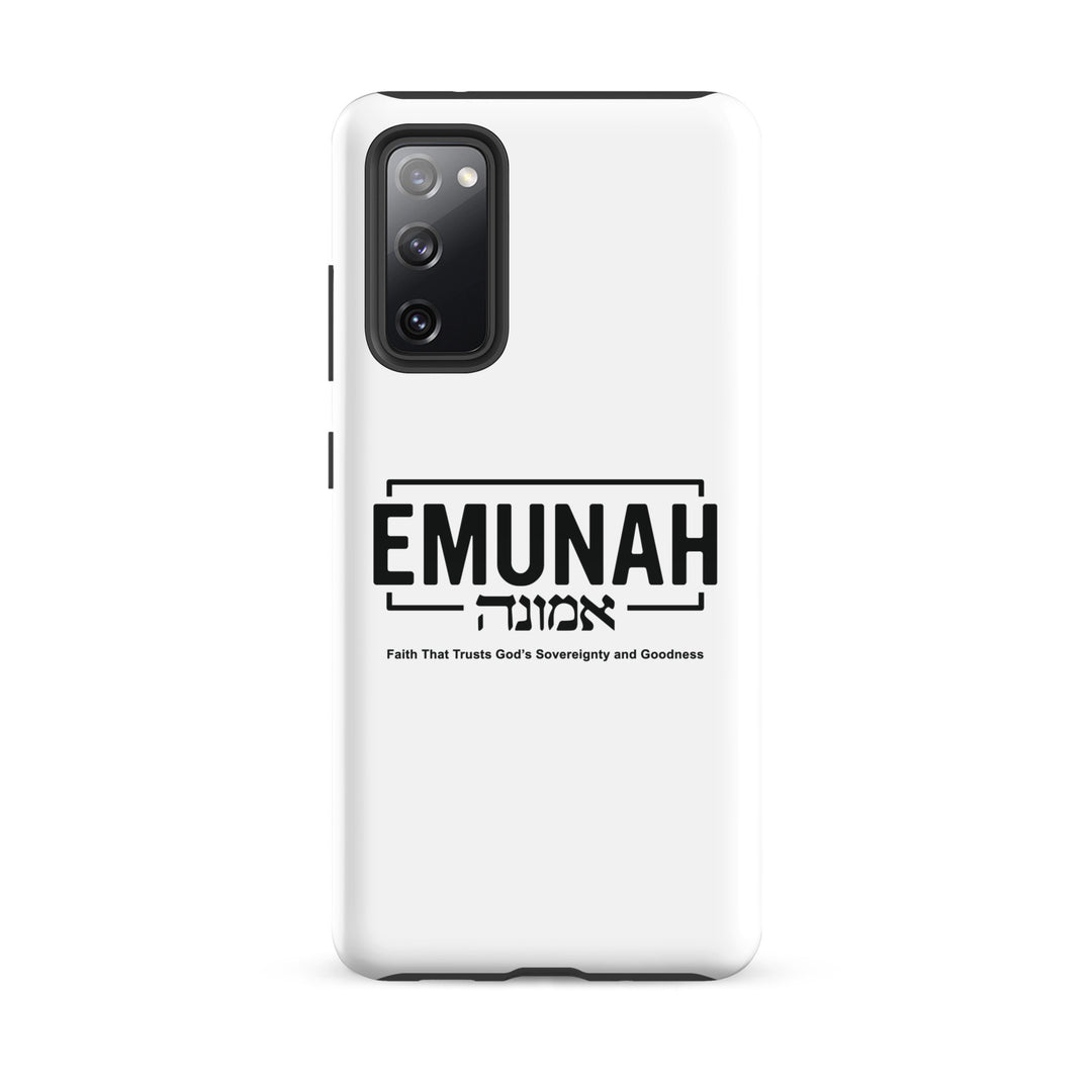 Christian Phone Case Emunah Faith That Trusts White for Samsung® Samsung® Phone Cases Glossy Samsung Galaxy S20 FE 