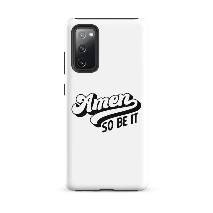 Christian Phone Case Amen So Be It White for Samsung® Samsung® Phone Cases Glossy Samsung Galaxy S20 FE 