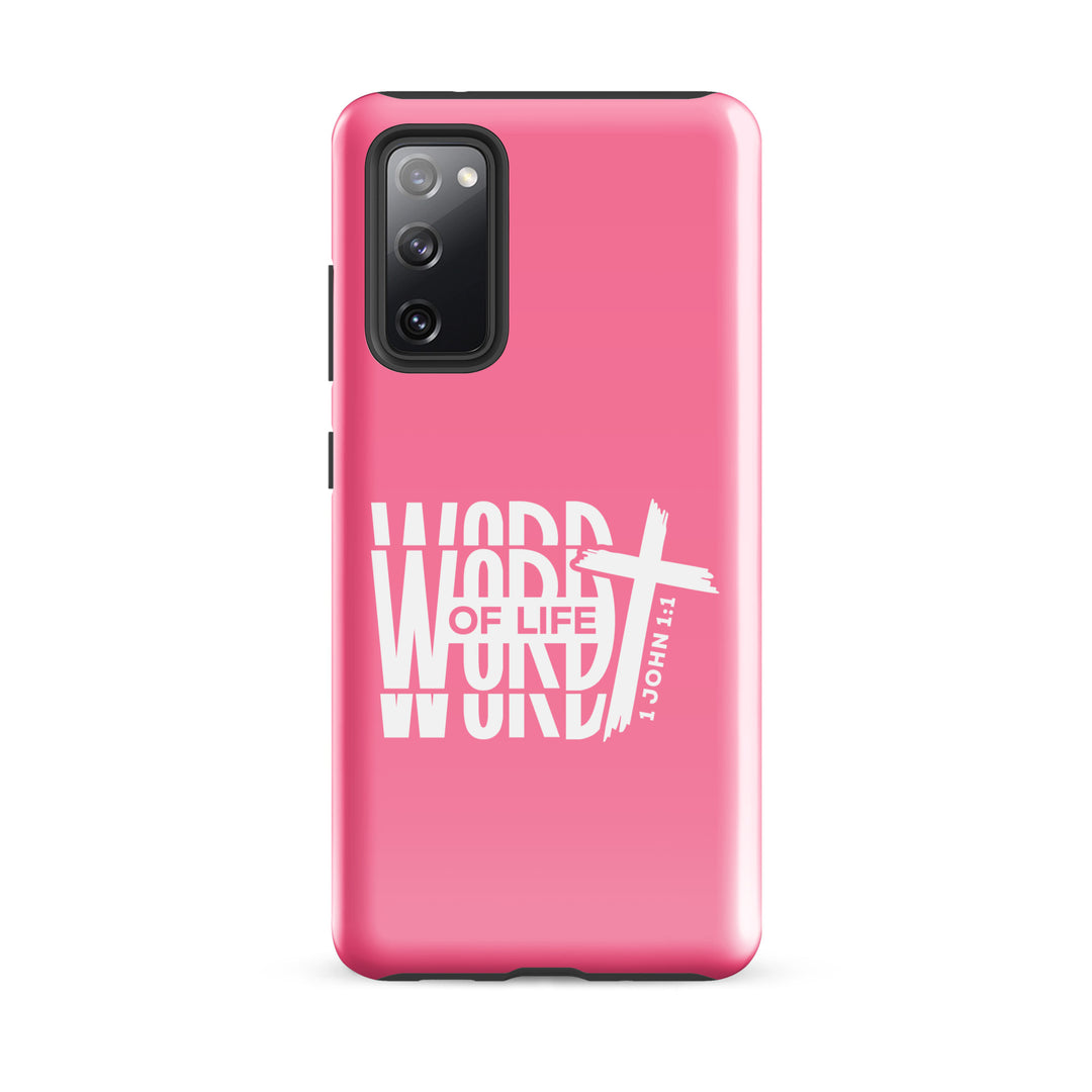 Christian Phone Case Word of Life Cross Pink for Samsung® Samsung® Phone Cases Glossy Samsung Galaxy S20 FE 