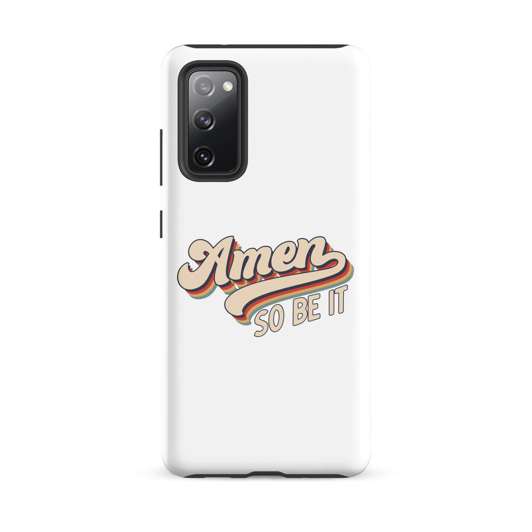 Christian Phone Case Amen So Be It White for Samsung® Samsung® Phone Cases Glossy Samsung Galaxy S20 FE 