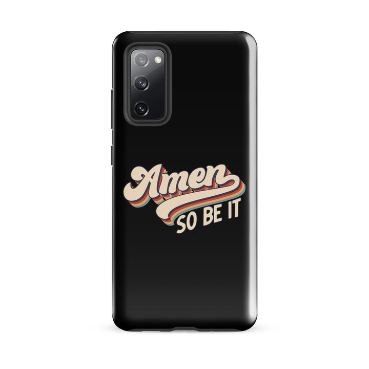 Christian Phone Case Amen So Be It Black for Samsung® Samsung® Phone Cases Glossy Samsung Galaxy S20 FE 