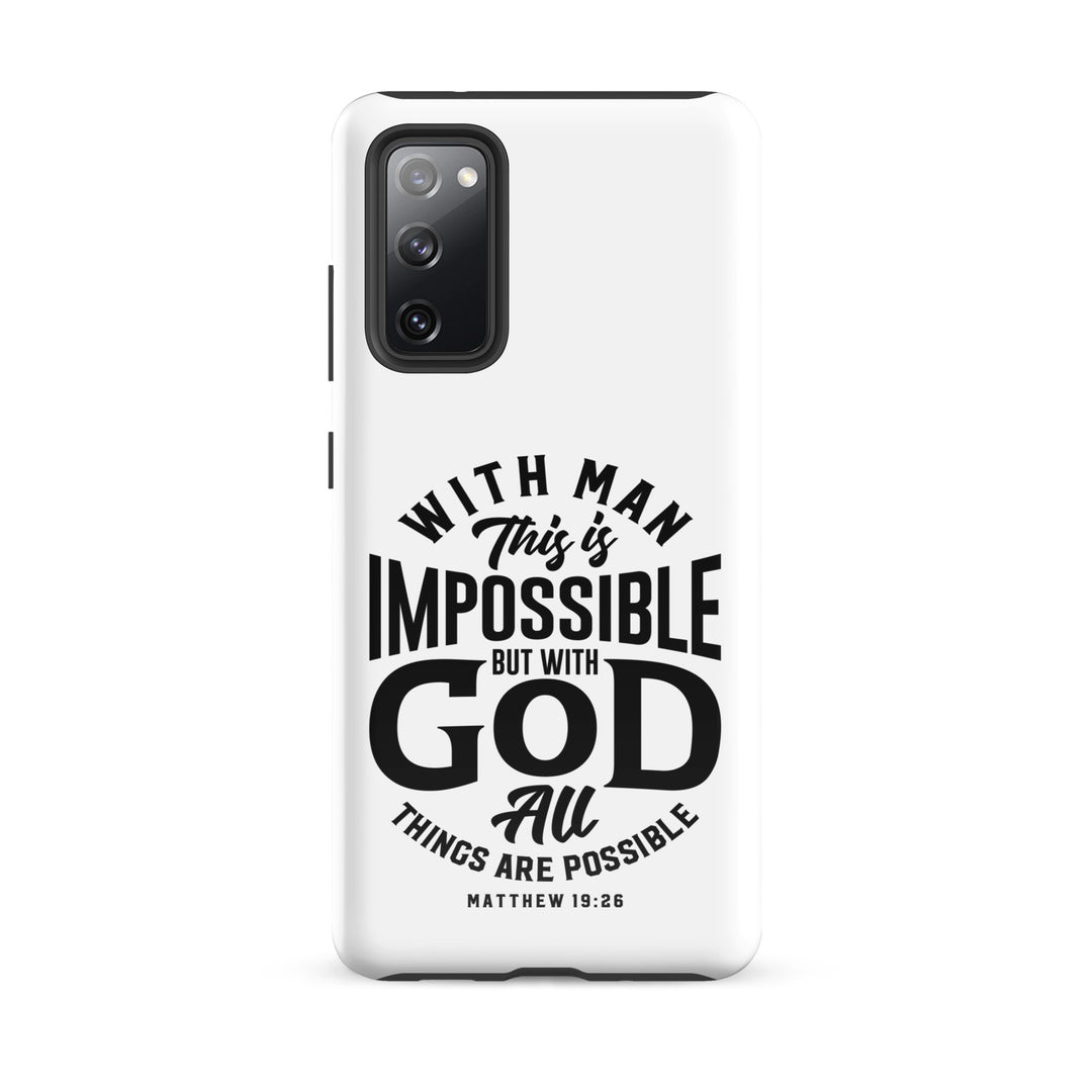 Christian Phone Case All Things Possible White for Samsung® Samsung® Phone Cases Glossy Samsung Galaxy S20 FE 