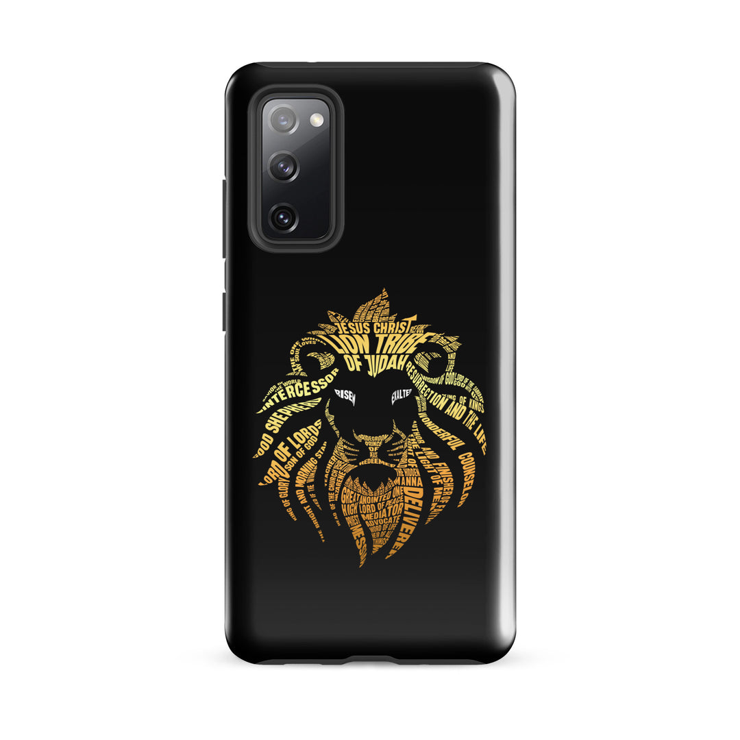 Christian Phone Case Lion Word Cloud Black for Samsung® Samsung® Phone Cases Glossy Samsung Galaxy S20 FE 