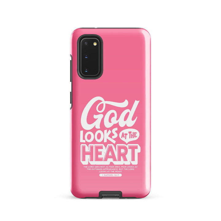 Christian Phone Case God Looks At Heart  for Samsung® Samsung® Phone Cases Glossy Samsung Galaxy S20 