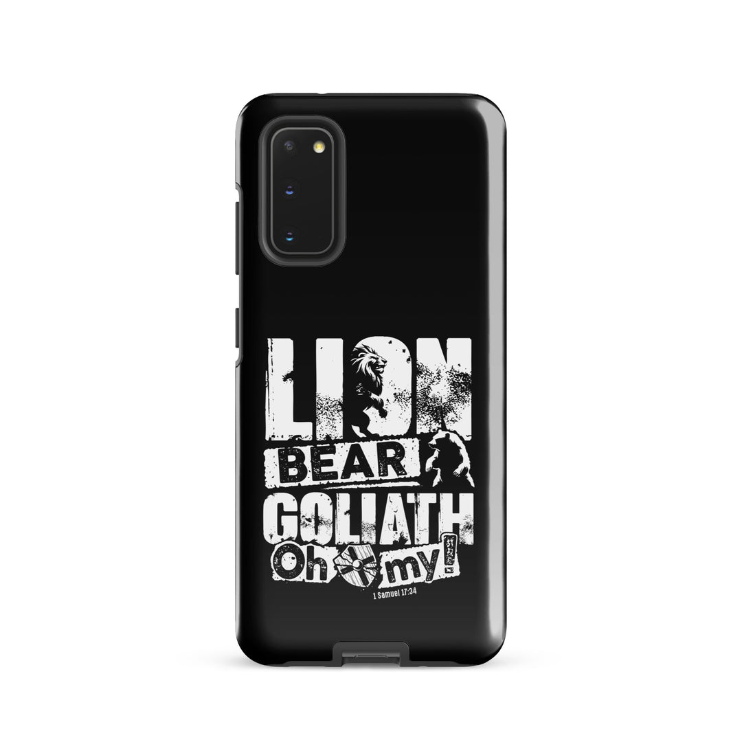 Christian Phone Case Lion Bear Goliath Black for Samsung® Samsung® Phone Cases Glossy Samsung Galaxy S20 