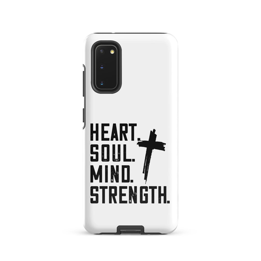 Christian Phone Case Heart Soul Mind Strength White for Samsung® Samsung® Phone Cases Glossy Samsung Galaxy S20 