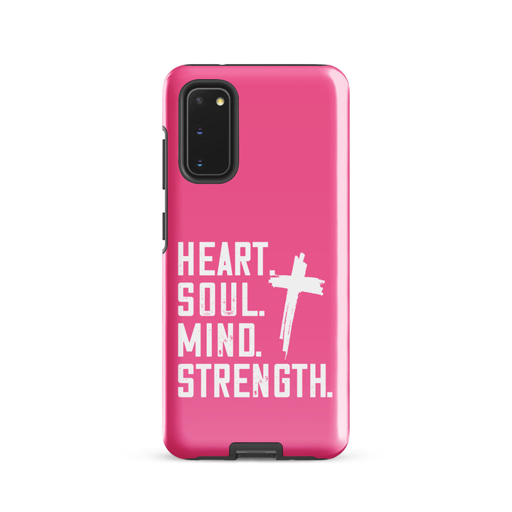 Christian Phone Case Heart Soul Mind Strength Pink for Samsung® Samsung® Phone Cases Glossy Samsung Galaxy S20 