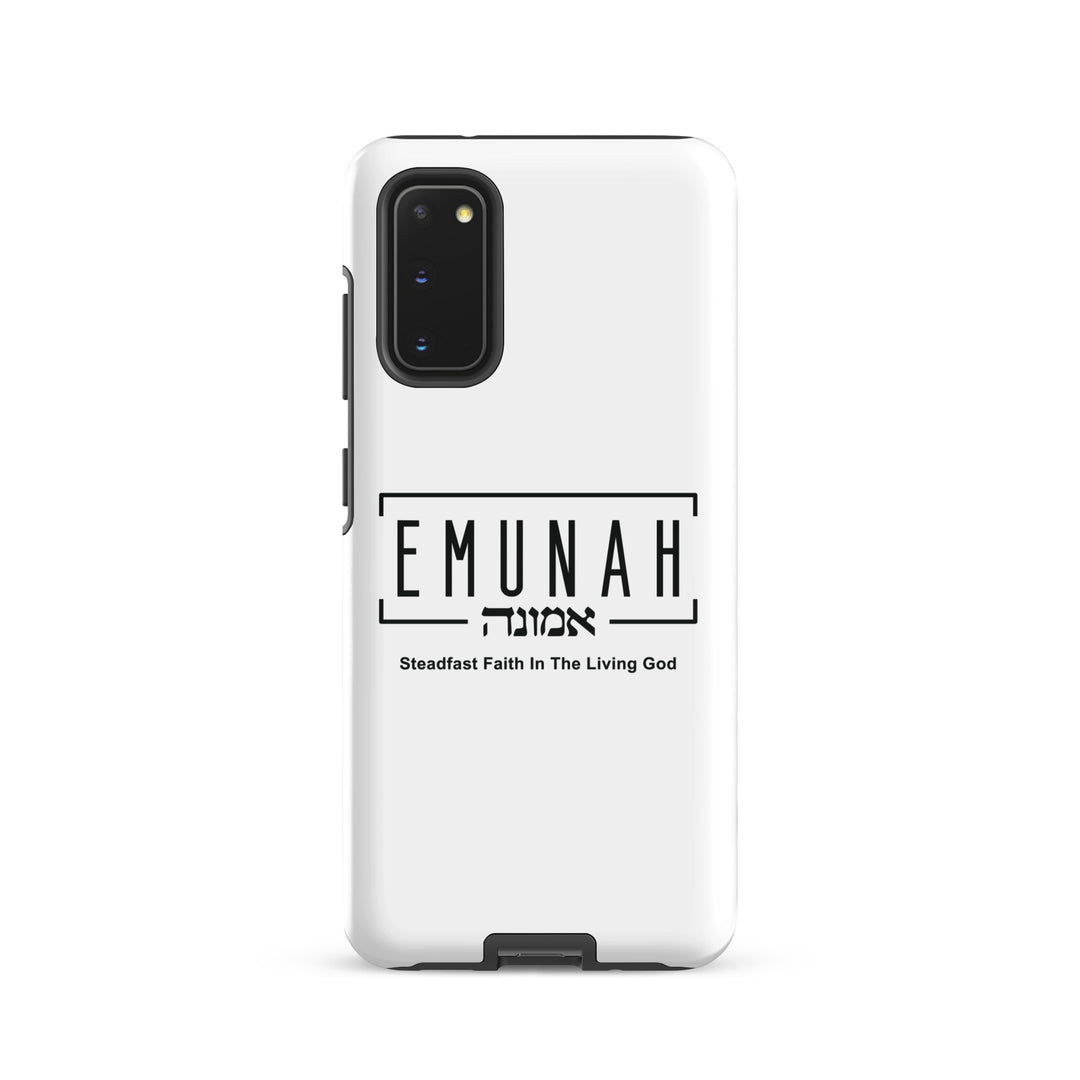 Christian Phone Case Emunah Steadfast Faith White for Samsung® Samsung® Phone Cases Glossy Samsung Galaxy S20 