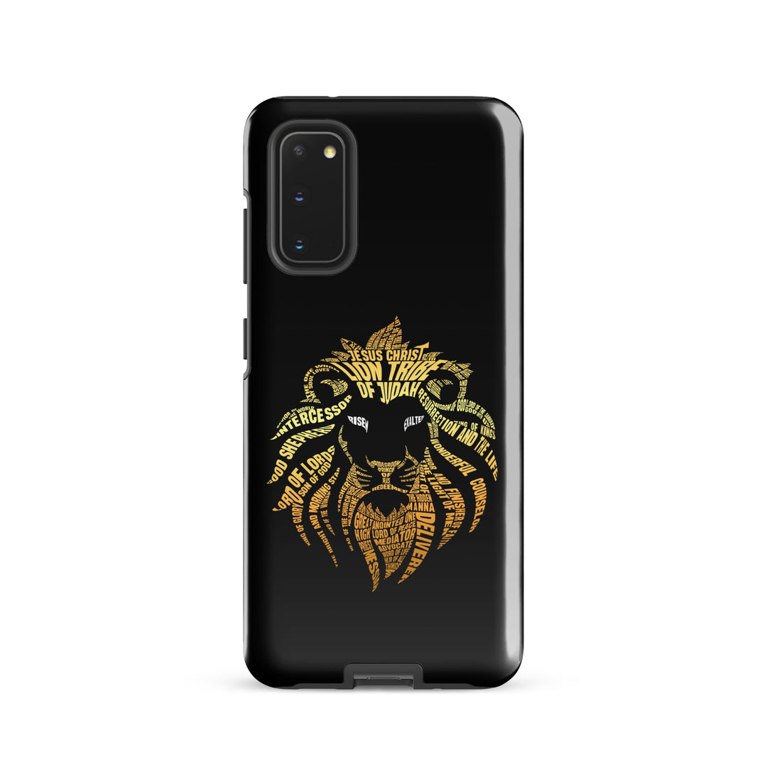 Christian Phone Case Lion Word Cloud Black for Samsung® Samsung® Phone Cases Glossy Samsung Galaxy S20 