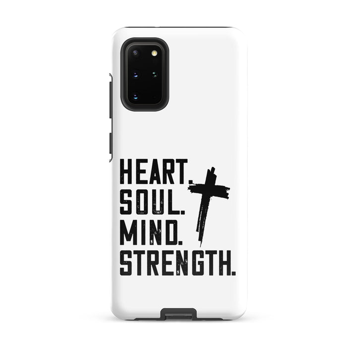 Christian Phone Case Heart Soul Mind Strength White for Samsung® Samsung® Phone Cases Glossy Samsung Galaxy S20 Plus 