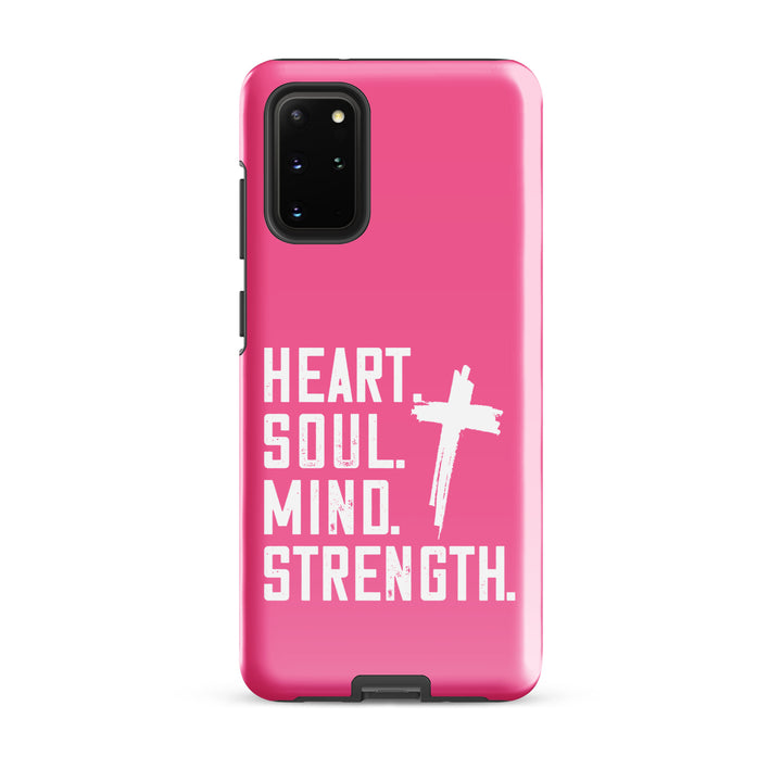 Christian Phone Case Heart Soul Mind Strength Pink for Samsung® Samsung® Phone Cases Glossy Samsung Galaxy S20 Plus 