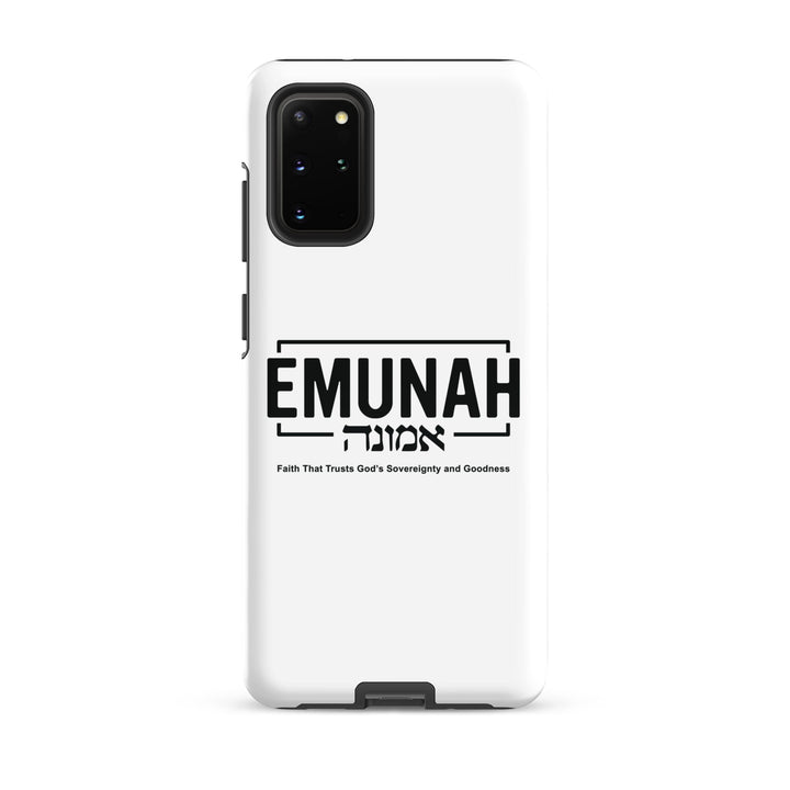 Christian Phone Case Emunah Faith That Trusts White for Samsung® Samsung® Phone Cases Glossy Samsung Galaxy S20 Plus 