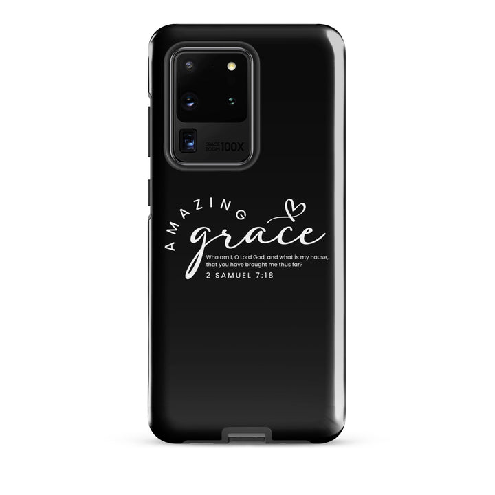 Christian Phone Case Amazing Grace Heart Black for Samsung® Samsung® Phone Cases Glossy Samsung Galaxy S20 Ultra 