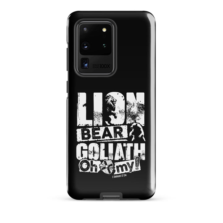 Christian Phone Case Lion Bear Goliath Black for Samsung® Samsung® Phone Cases Glossy Samsung Galaxy S20 Ultra 