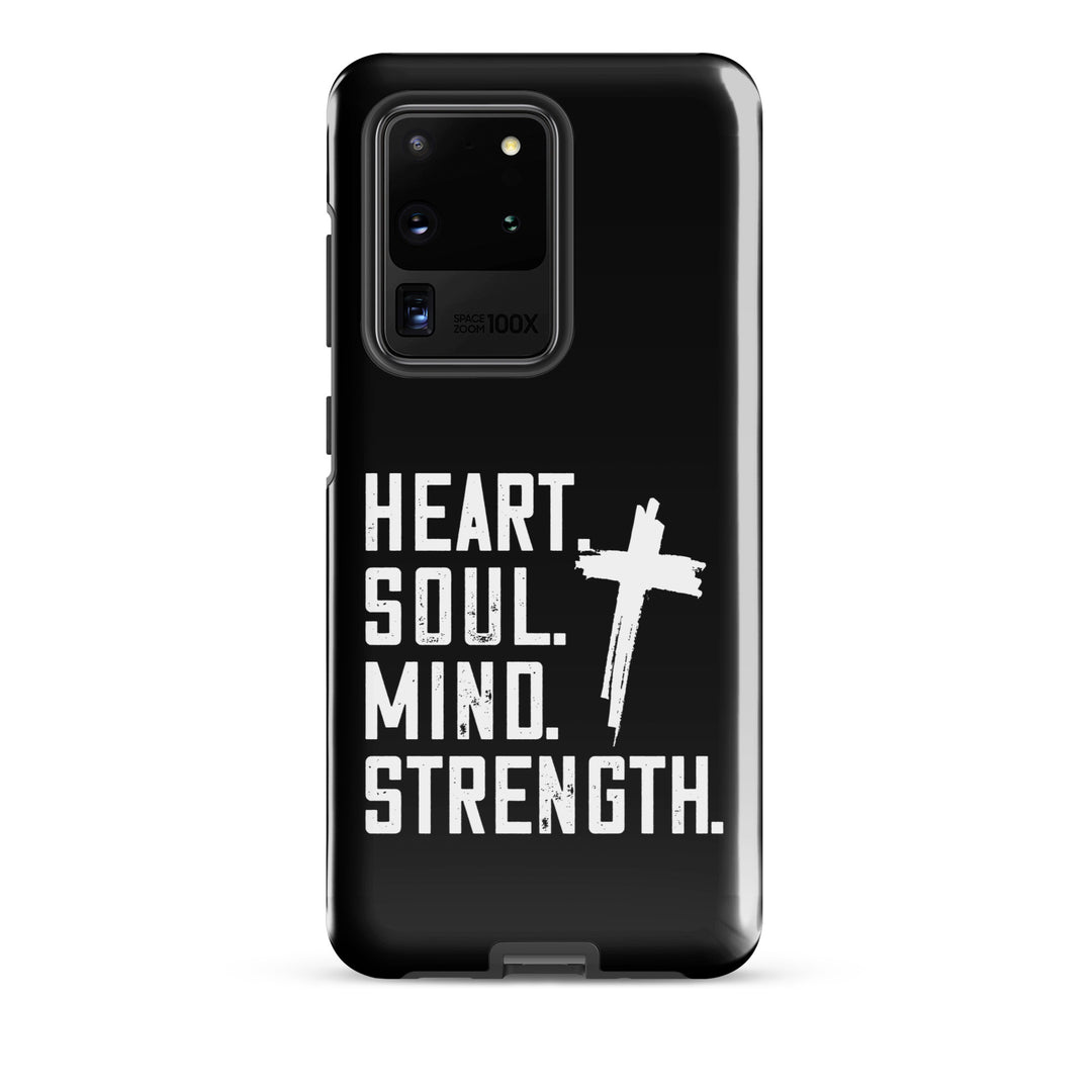 Christian Phone Case Heart Soul Mind Strength Black  for Samsung® Samsung® Phone Cases Glossy Samsung Galaxy S20 Ultra 