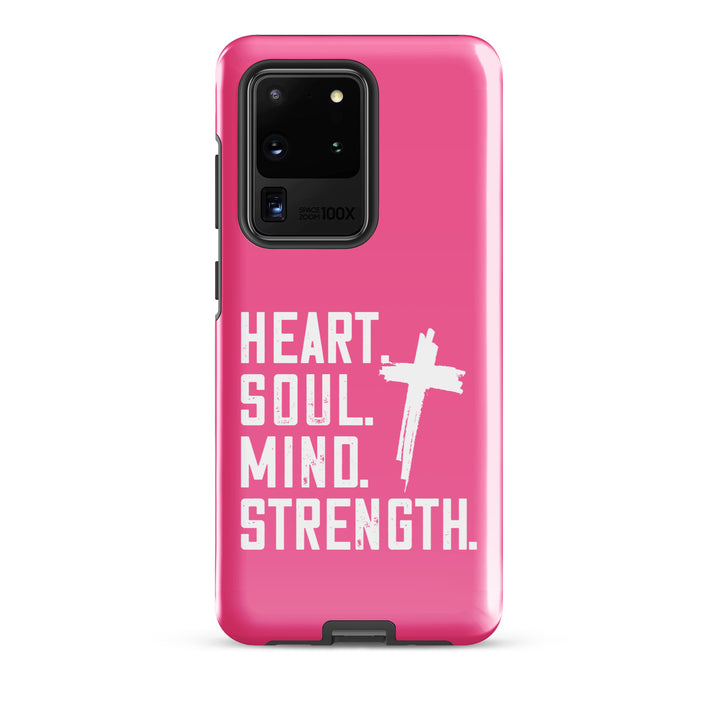 Christian Phone Case Heart Soul Mind Strength Pink for Samsung® Samsung® Phone Cases Glossy Samsung Galaxy S20 Ultra 