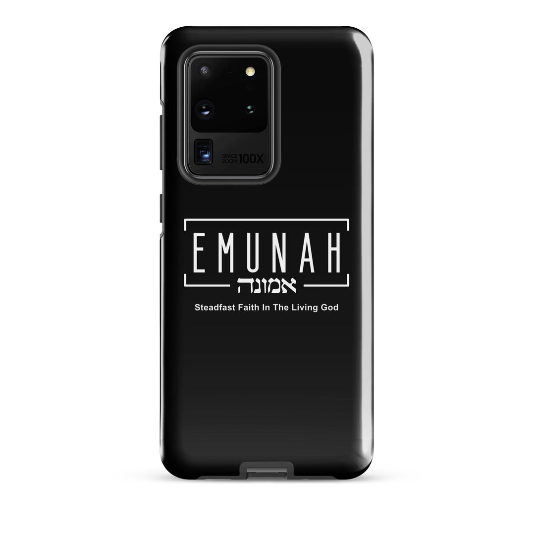 Christian Phone Case Emunah Steadfast Faith Black for Samsung® Samsung® Phone Cases Glossy Samsung Galaxy S20 Ultra 