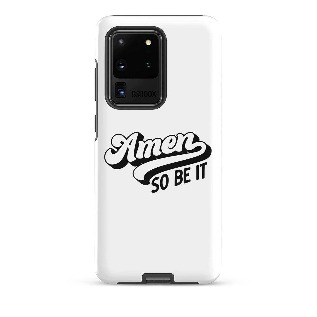 Christian Phone Case Amen So Be It White for Samsung® Samsung® Phone Cases Glossy Samsung Galaxy S20 Ultra 