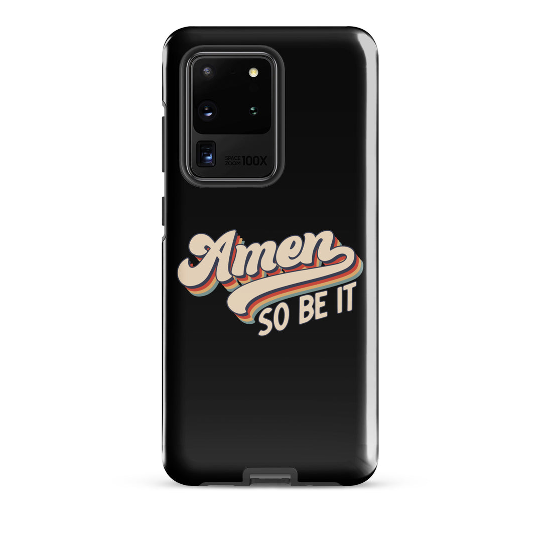 Christian Phone Case Amen So Be It Black for Samsung® Samsung® Phone Cases Glossy Samsung Galaxy S20 Ultra 