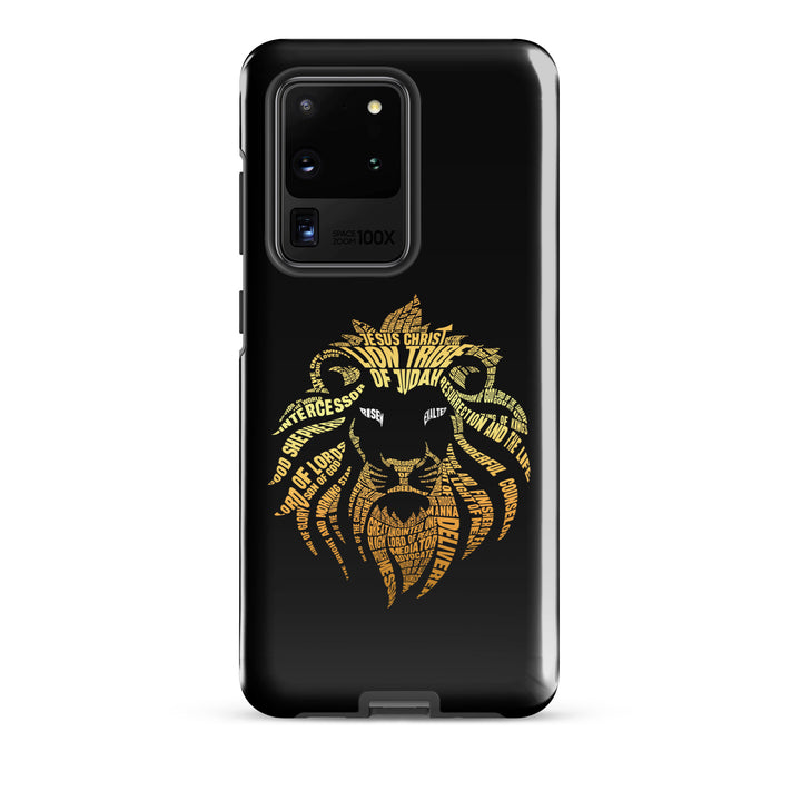 Christian Phone Case Lion Word Cloud Black for Samsung® Samsung® Phone Cases Glossy Samsung Galaxy S20 Ultra 