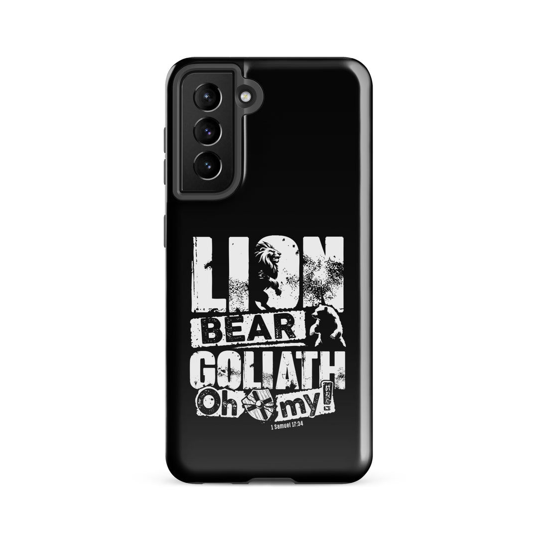 Christian Phone Case Lion Bear Goliath Black for Samsung® Samsung® Phone Cases Glossy Samsung Galaxy S21 FE 