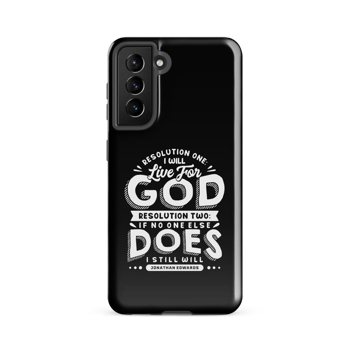 Christian Phone Case Live For God Black for Samsung® Samsung® Phone Cases Glossy Samsung Galaxy S21 FE 