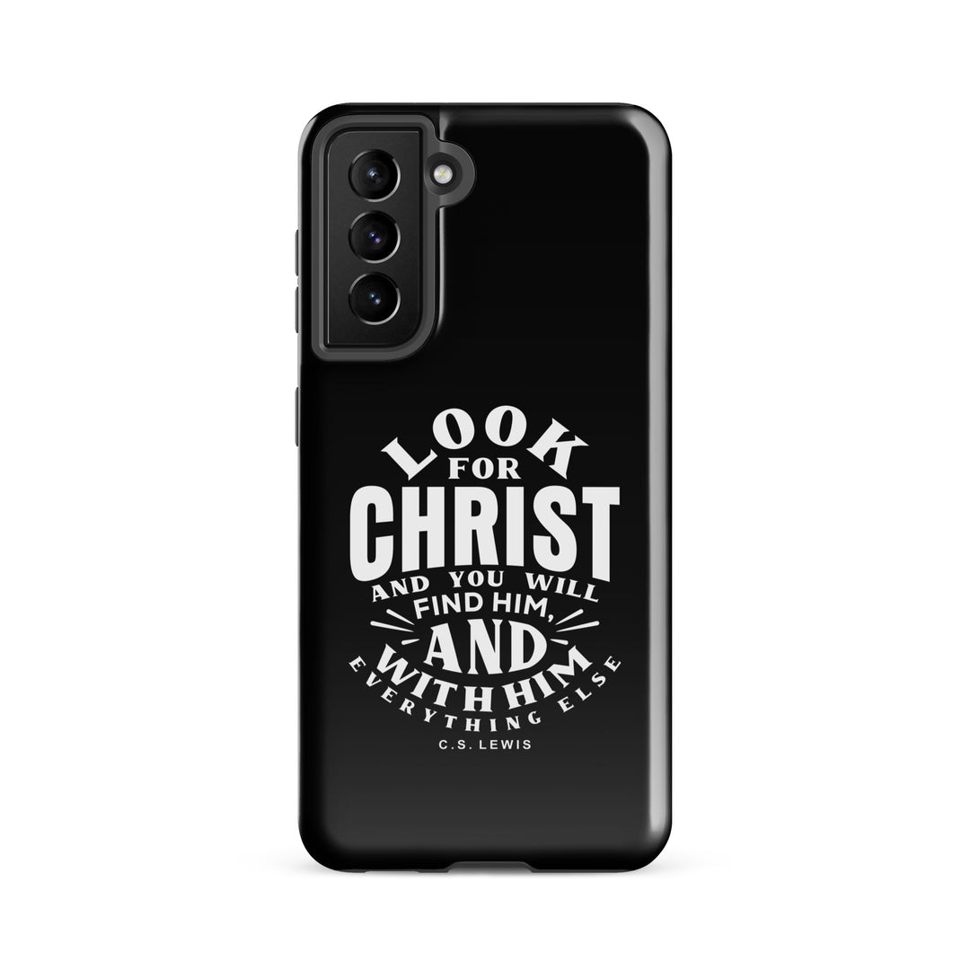 Christian Phone Case Look For Christ Black for Samsung® Samsung® Phone Cases Glossy Samsung Galaxy S21 FE 