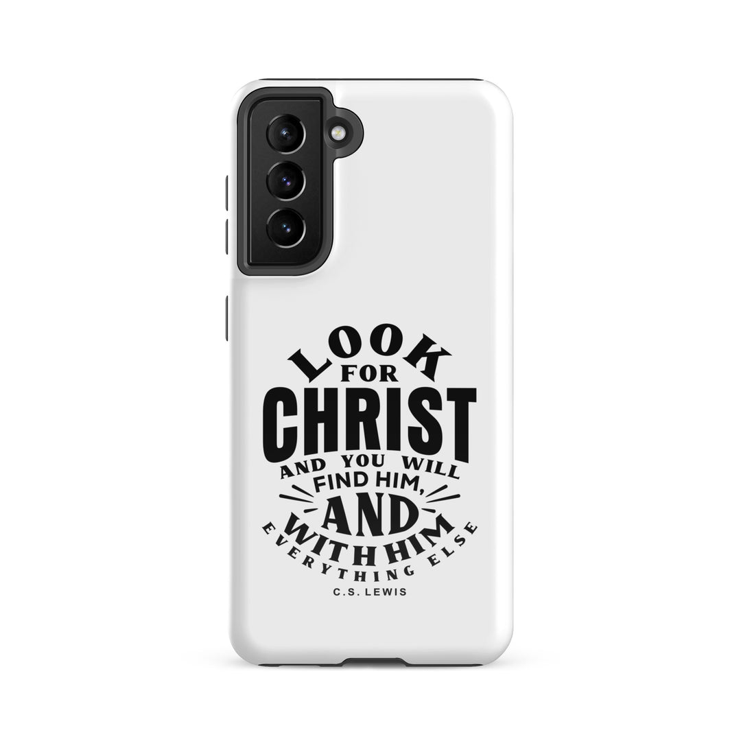 Christian Phone Case Look For Christ White for Samsung® Samsung® Phone Cases Glossy Samsung Galaxy S21 FE 