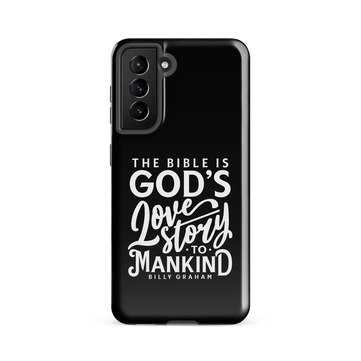 Christian Phone Case God's Love Story Black for Samsung® Samsung® Phone Cases Glossy Samsung Galaxy S21 FE 