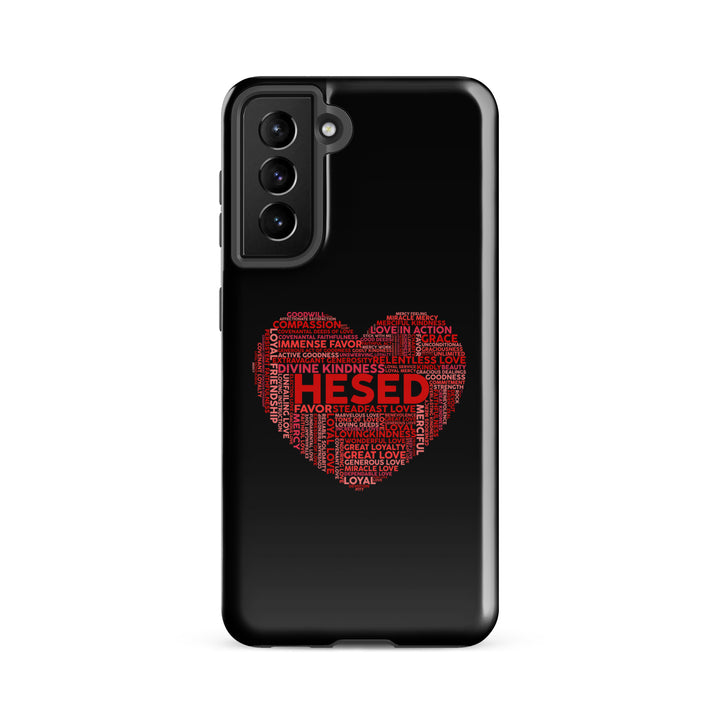 Christian Phone Case Hesed Heart Black for Samsung® Samsung® Phone Cases Glossy Samsung Galaxy S21 FE 