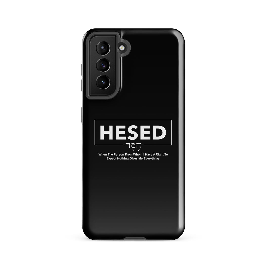 Christian Phone Case Hesed Everything Black for Samsung® Samsung® Phone Cases Glossy Samsung Galaxy S21 FE 