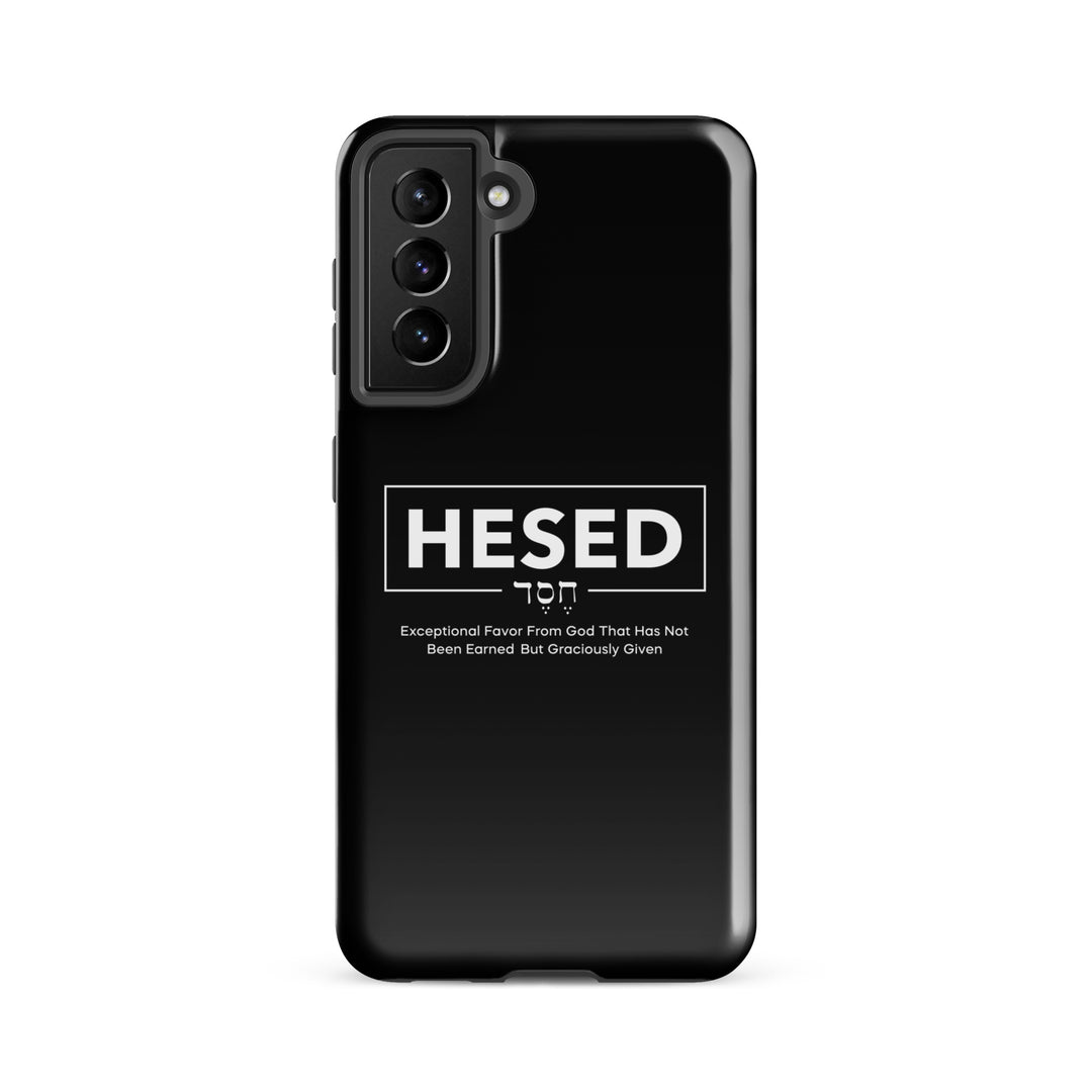 Christian Phone Case Hesed Hebrew Exceptional Favor Black for Samsung® Samsung® Phone Cases Glossy Samsung Galaxy S21 FE 